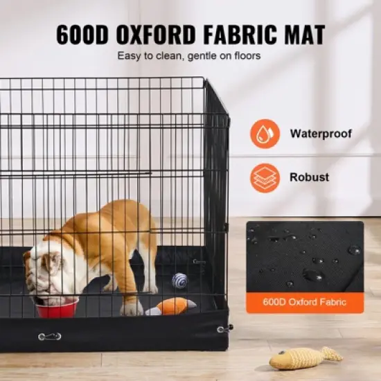 VEVOR Dog Playpen, 4 Pcs 24 x 36 in Panels Foldable Metal Pet Exercise Pen, Dog Fence Indoor and Outdoor Pen with Door and 600D Oxford Fabric image {4}