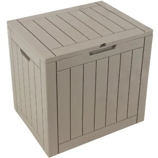 Sunnydaze Lockable Outdoor Small Deck Box with Storage and Side Handles - 32-Gal. image {14}