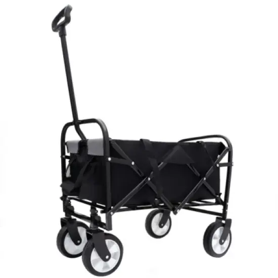 FATMOON Utility Foldable Wagon Cart with Strapping System, 225 Lbs Capacity - All-Terrain 360&deg; Wheels,for Beach,Shopping,Camping,Family Outings image {1}
