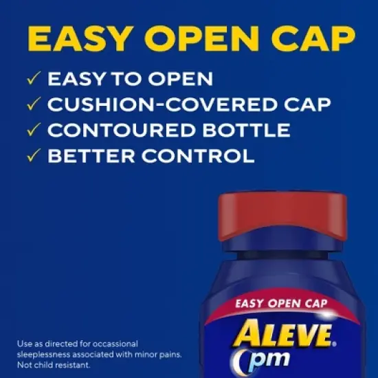 Aleve PM Pain Reliever & Nighttime Sleep Aid Caplet, Easy Open, 80 Count image {3}