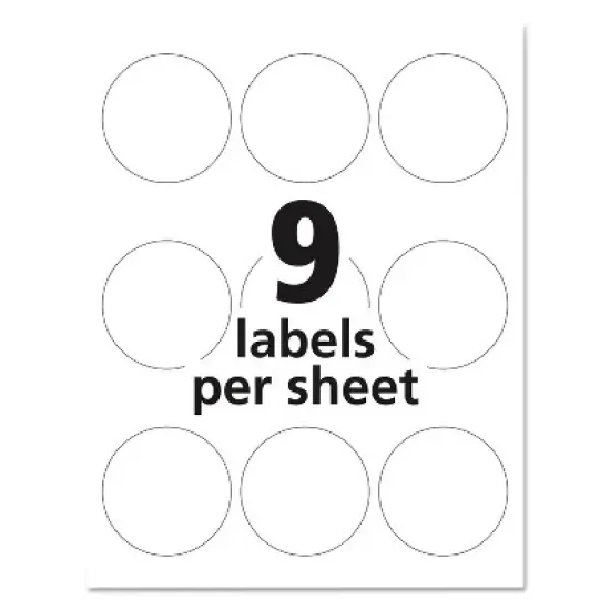 Avery Round True Print Labels 2 1/2" dia White 90/Pack 22830 image {2}