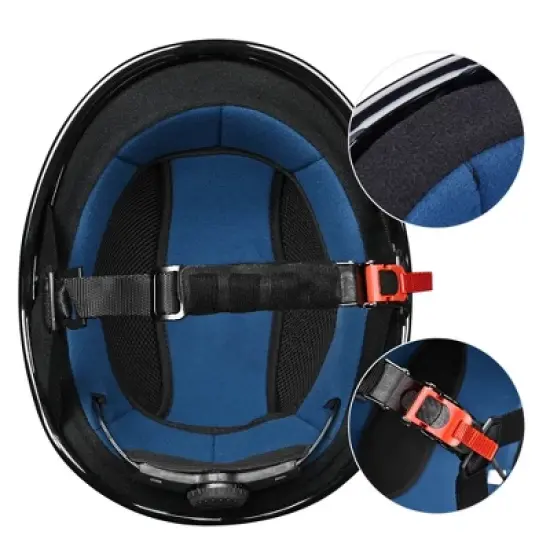 AHR Half Face Motorcycle Helmet Sun Visor DOT Approved Bike Chopper S-XL image {3}