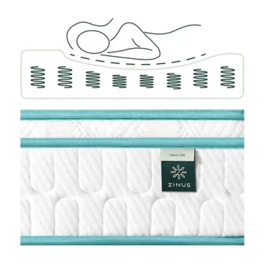 Zinus Euro Top Bonnell 8" Hybrid Mattress image {2}