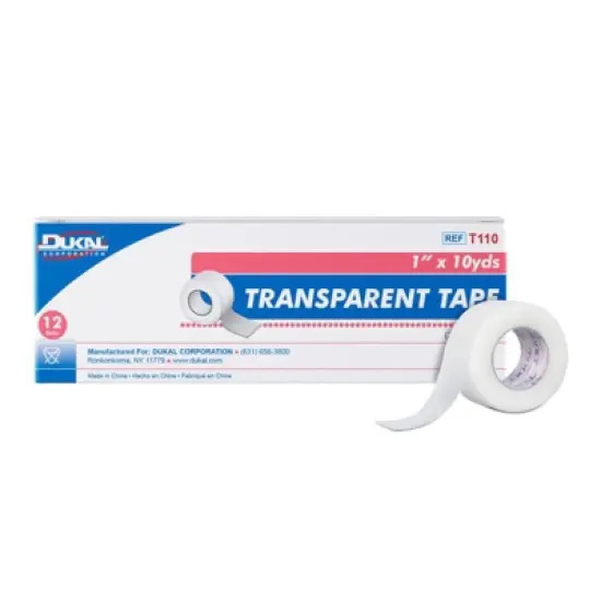 Dukal Transparent Tape Roll 1" x 10 Yd, 12 Ct image {4}