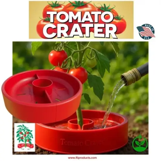Tomato Crater Vegetable Garden Watering Tray &ndash; Directs Water to Roots, Warms Soil, Reduces Pests, Improves Growth, BPA-Free image {10}