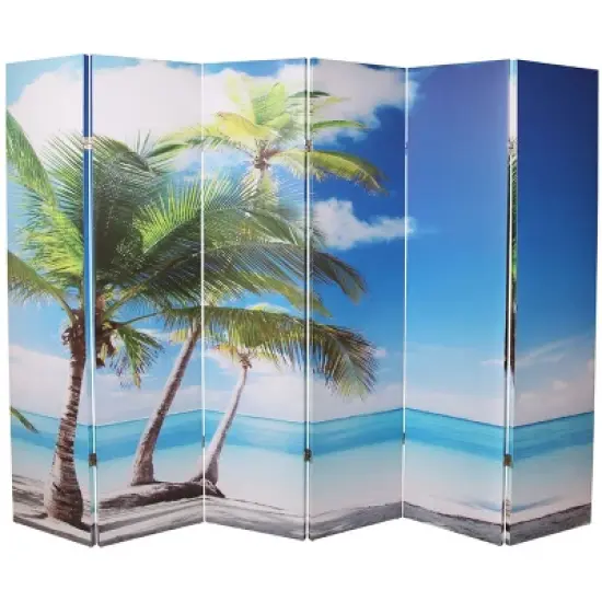 Legacy Decor Canvas Room Divider Double - Sided Digital Print Virgin Islands Beach Design image {8}