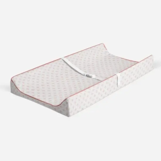 Bacati - Petals Quilted Muslin Changing Pad Cover Coral image {1}