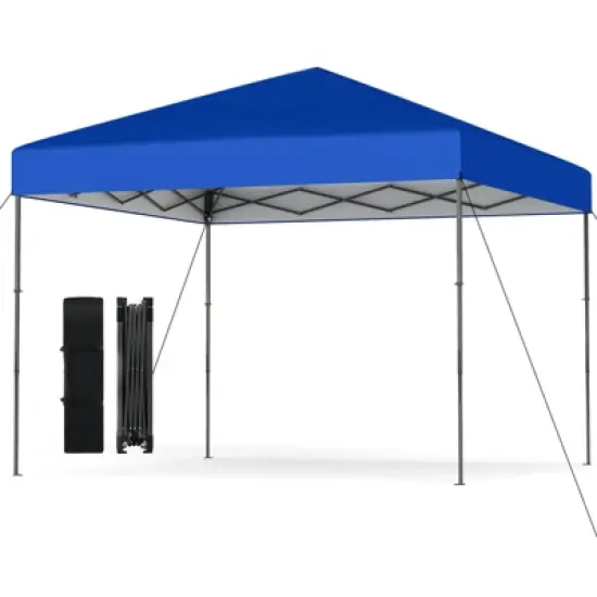 Costway 10 X 10 FT Pop up Canopy Tent with Portable Carrying Bag 8 Stakes 4 Wind Ropes Pink/Yellow/Beige/White/Gray/Navy image {11}