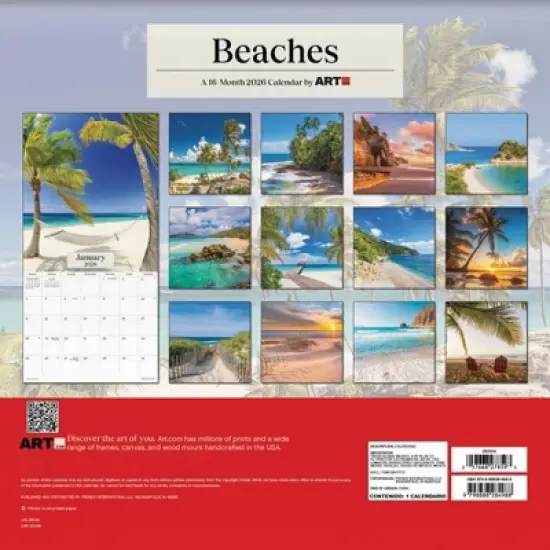 Trends International 2026 Beaches 12"x12" Wall Calendar image {3}