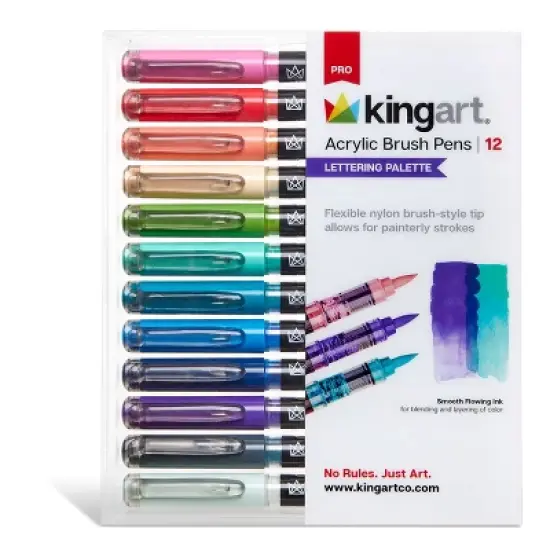 KINGART PRO Acrylic Paint Brush Pens 12 Lettering Colors image {3}