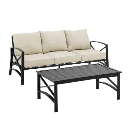Kaplan 2pc Outdoor Sofa Set - Oatmeal - Crosley image {5}