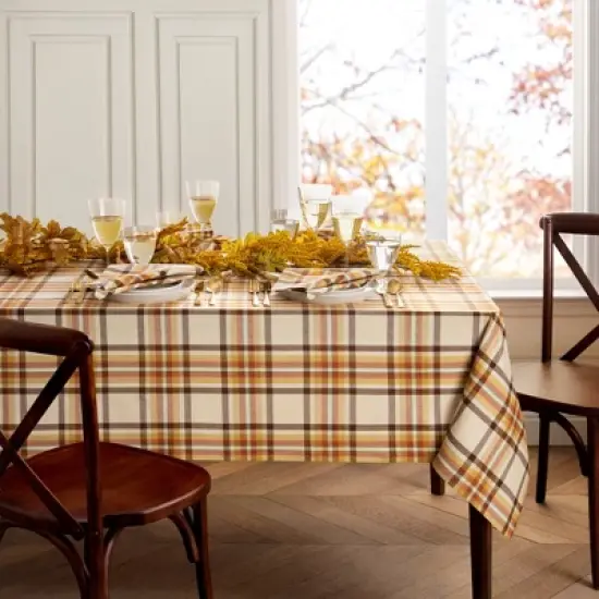 Russet Harvest Woven Plaid Tablecloth - Elrene Home Fashions image {4}