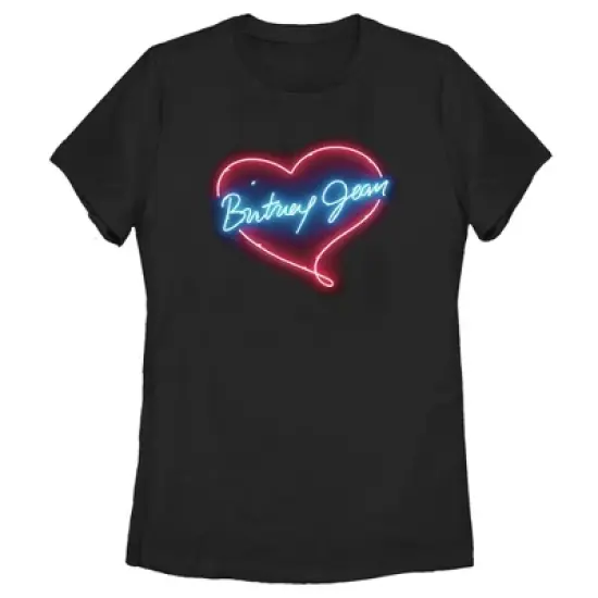 Women's Britney Spears Jean Neon Heart T-Shirt image {3}