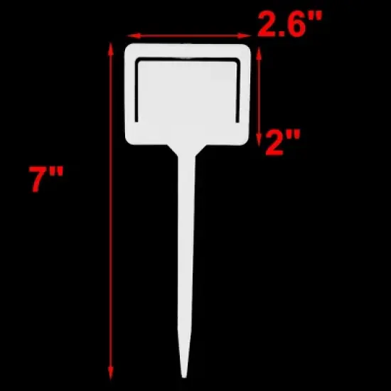 Unique Bargains Garden Plastic Rectangle Head Plant Flower Name Marking Tag Label 10 Pcs image {1}