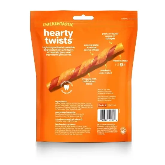 Oinkies Hartz Hearty Twist Dog Treats with Chicken & Sweet Potato Flavor - 8oz/24ct image {1}