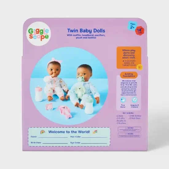 14" Boy Girl Twin Baby Dolls - Gigglescape&trade; image {4}