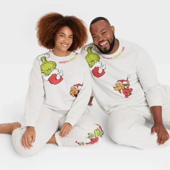 Adult's The Grinch Graphic Sweatshirt - Oatmeal image {4}