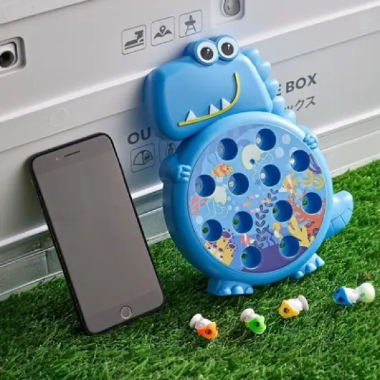 Dinosaur Fishing Game Toy Interactive Indoor/Outdoor Activity for Kids  Educational STEM Learning Toy with Dinosaur Theme Gift for Girls Boys 3-6 Blue image {3}
