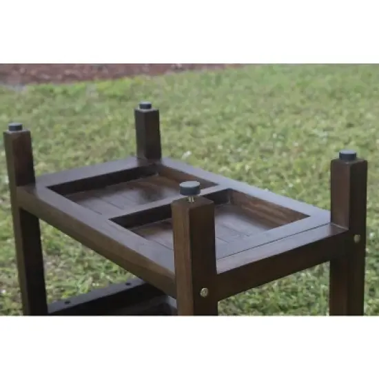 DecoTeak&reg; Eleganto&reg; 30" Teak Wood Shower Bench with Shelf in Woodland Brown Finish image {7}