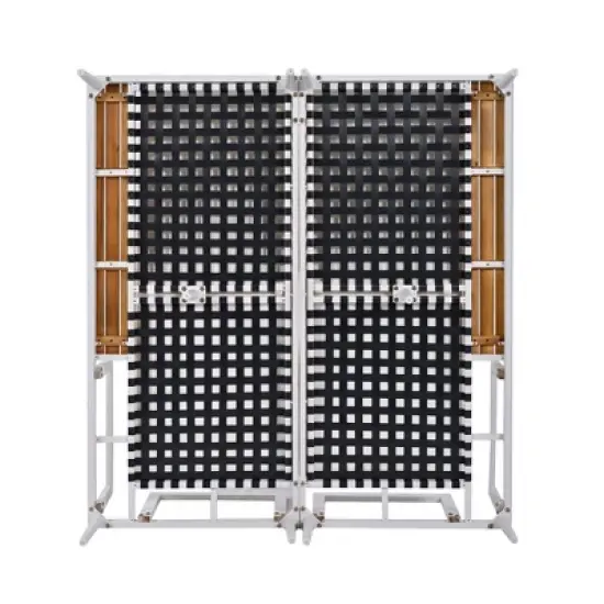 Okak Modern Oversized Outdoor Chaise Lounge,2 in 1 Padded Chaise Lounges with Wooden Side Tables and Adjustable Legs for Poolside,Deck,Garden image {3}