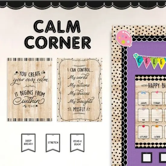 Creative Teaching Press&reg; Core Decor Black, White, and Wood Inspire U 4-Poster Pack image {3}