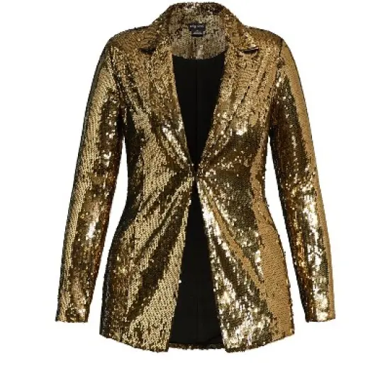 Women's Plus Size Sequin Seduction Jacket - bronze | CITY CHIC image {3}