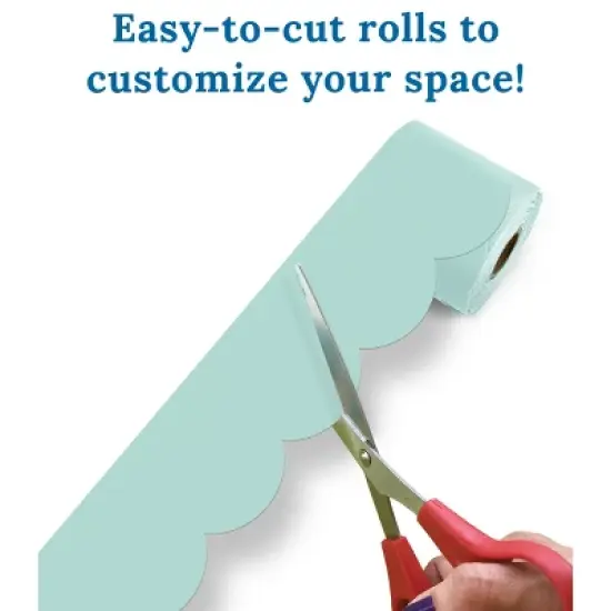 Carson Dellosa Education 65' Sea Glass Green Rolled Scalloped Bulletin Board Borders (1 roll) image {3}