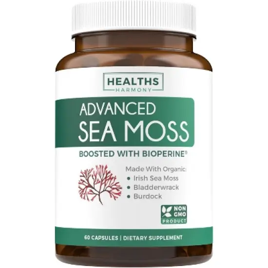 Advanced Irish Sea Moss Capsules, Digestive & Immune System Support, Health's Harmony, 60, 120 or 180ct image {4}