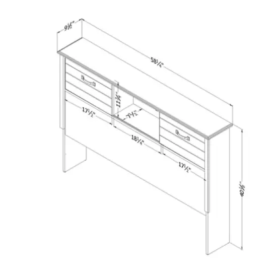 Full Ulysses Kids' Bookcase Headboard with Doors Fall Oak - South Shore: Full Size, Modern, Wood, Brown image {9}