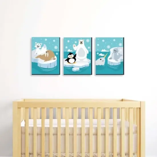 Big Dot of Happiness Arctic Polar Animals - Nursery Wall Art and Kids Room Decorations - 7.5 x 10 inches - Set of 3 Prints image {1}