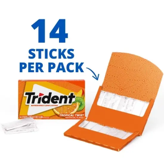 Trident Tropical Twist Chewing Gums - 2.816oz/3pk image {3}