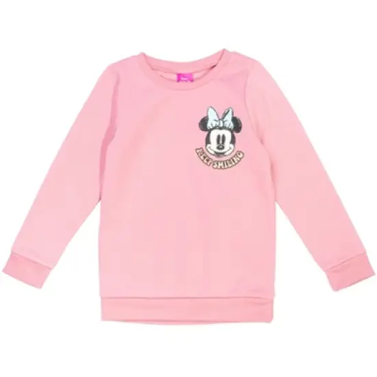 Mickey Mouse & Friends Minnie Mouse Girls Pullover Fleece Sweatshirt Leggings and Scrunchie 3 Piece Outfit Set Little Kid to Big Kid image {3}