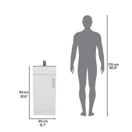 Depot E-Shop Bathroom Vanity, Single Door Cabinet image {3}