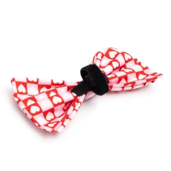 The Worthy Dog Colorblock Hearts Bow Tie Accessory image {1}