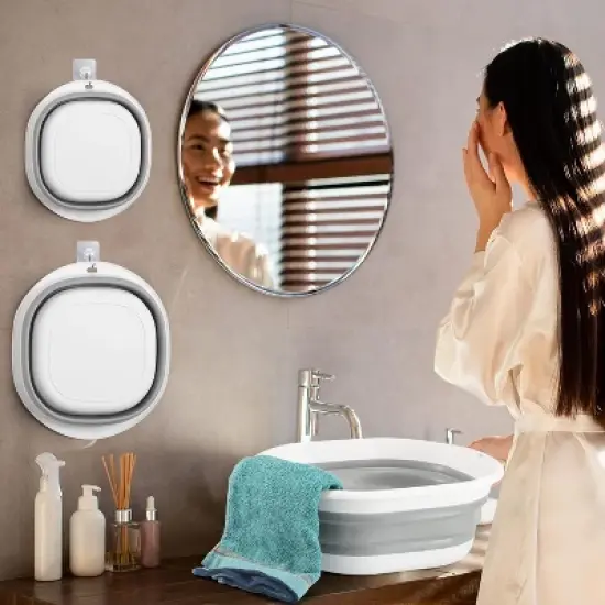 Collapsible Tub Wash Basin Laundry Tub 3 Pack Collapsible Laundry Baskets Foldable Dish Tub Plastic Washtub image {1}