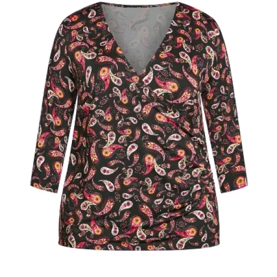 Women's Plus Size Status Print Top - paisley | AVENUE image {2}