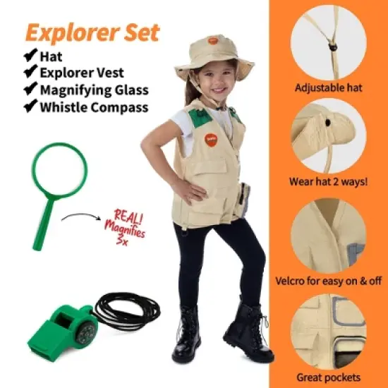 Bintiva Dress Up / Drama Play Trunk Set, Scienctist-Explorer-Gardening image {5}