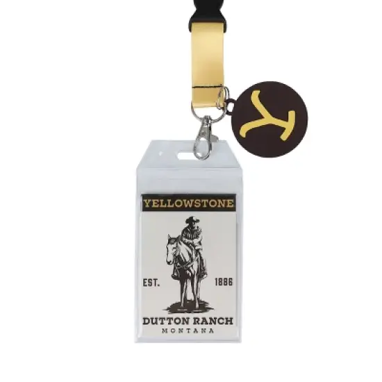 Yellowstone Dutton Ranch 22-Inch Lanyard With Rubber Charm and Clear ID Sleeve image {1}