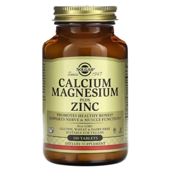 Solgar Calcium Magnesium Plus Zinc , 100 Tablets image {4}