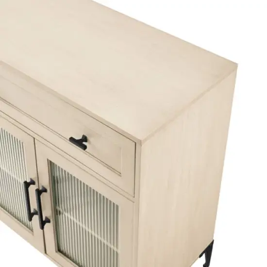 4 Door Reeded Glass Storage Sideboard - Saracina Home image {5}