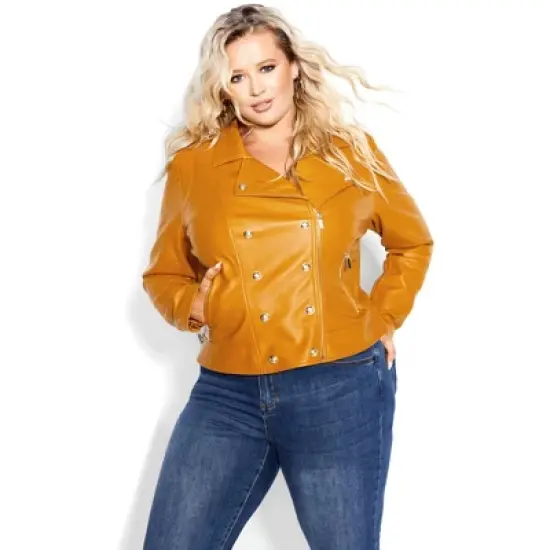 Women's Plus Size Megan Jacket - caramel | CITY CHIC image {8}