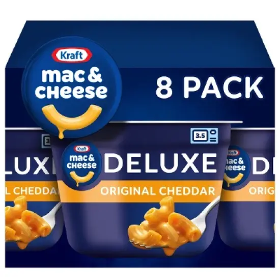 Kraft Deluxe Original Mac and Cheese Cups Easy Microwavable Dinner - 19.12oz/8ct image {9}