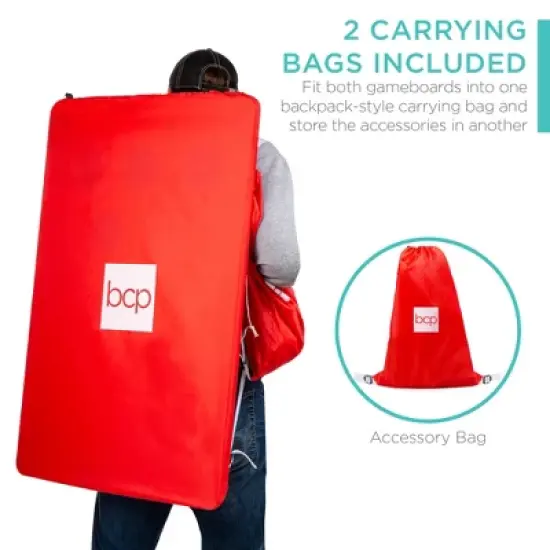 Best Choice Products 2-In-1 Cornhole & Beer Pong Board Game Set, Portable Beanbag Toss w/ 2 Carrying Bags, 6 Bean Bags image {2}