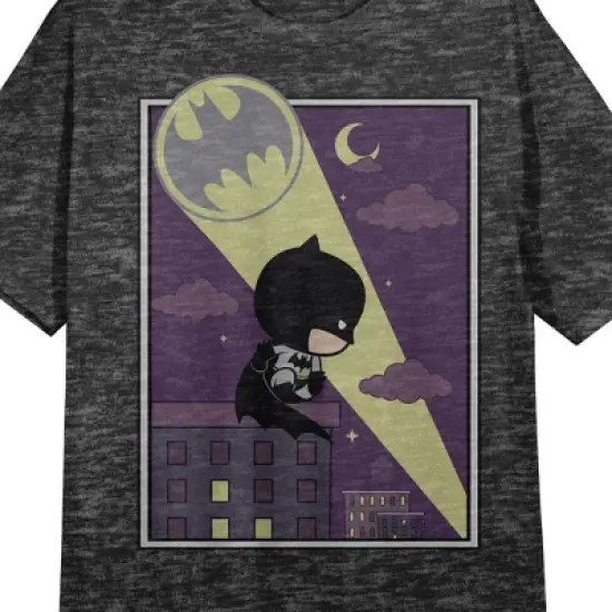 Batman Batsy with Bat Signal Women's Black Short Sleeve Crew Neck Sleep Shirt image {1}