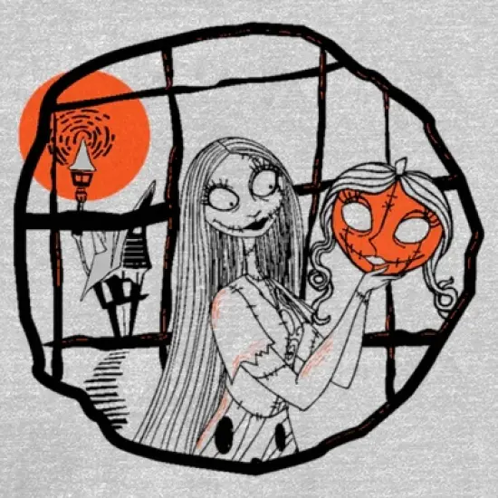 Junior's The Nightmare Before Christmas Halloween Sally Pumpkin Sketch T-Shirt image {1}