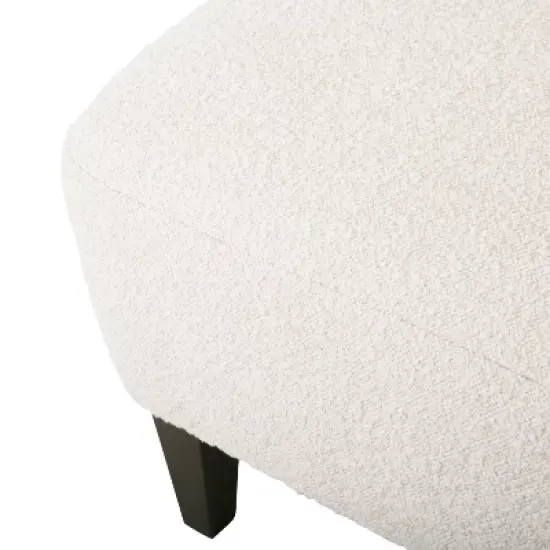 Christopher Knight Home Hartshorn Boucle Upholstered Club Chair and Ottoman Set Almond/Matte Black image {6}