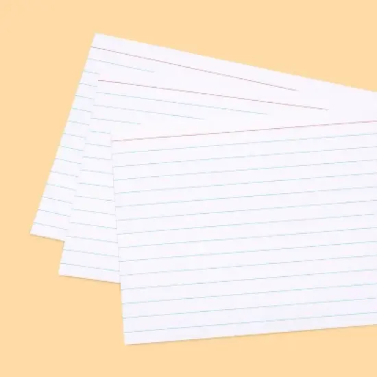 100ct 4" x 6" Ruled Index Cards White - up&up&trade;: College Rule, Uncoated, 72 lb, Paper Basics, 4x6 Note Card Size image {1}