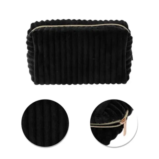 Unique Bargains Vertical Stripe Pattern Makeup Bag 1 Pc image {3}