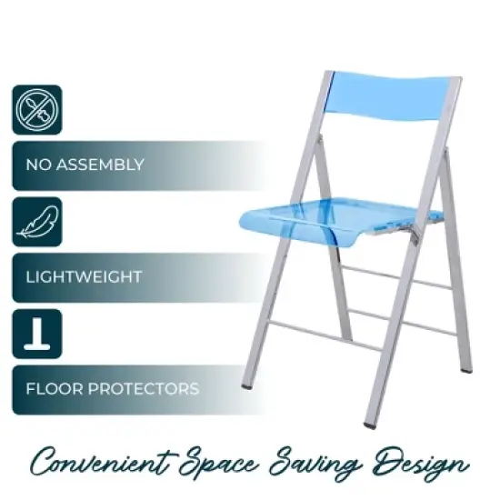 LeisureMod Menno Folding Dining Chair with Stainless Steel Frame, Compact and Durable Design for Kitchen, Balcony, Patio, Garden, Office, or Event Use image {3}