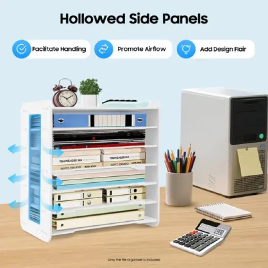 YIYIBYUS 7 Tier White Office Desk Desktop Organizers Letter Tray image {3}